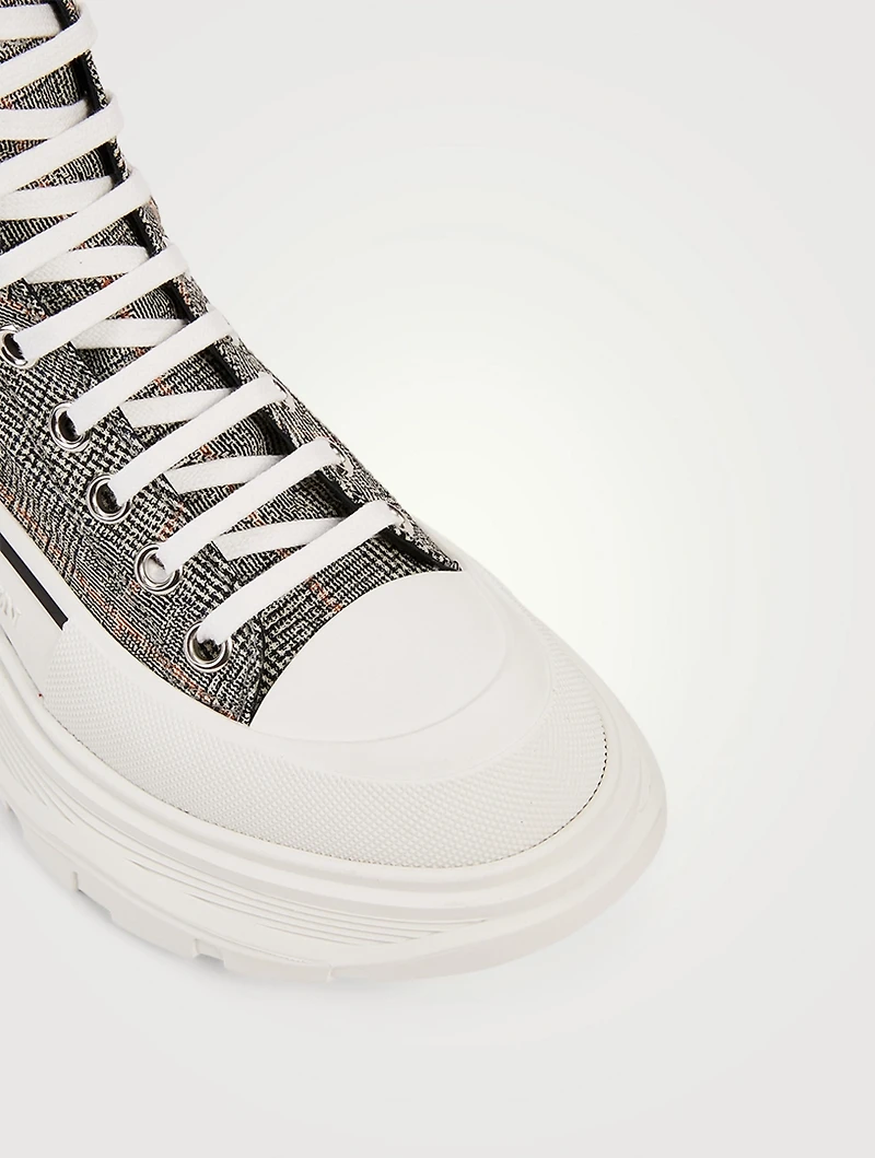 Tread Slick Check Wool Platform High-Top Sneakers