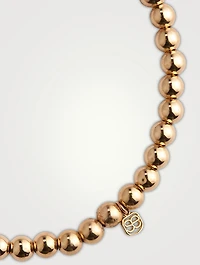 14K Gold Beaded Bracelet With Butterfly Charm