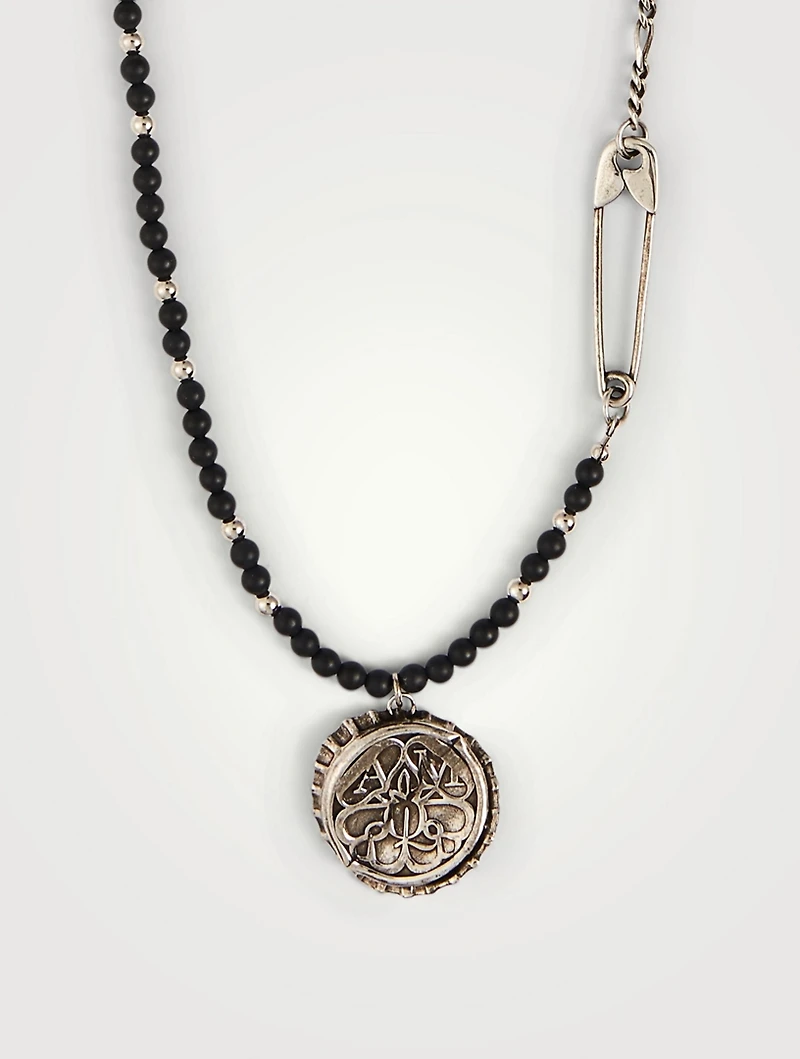 Beads And Seal Bottle Cap Long Necklace