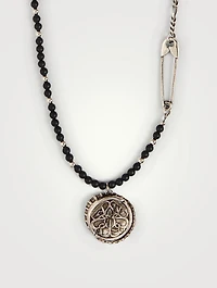 Beads And Seal Bottle Cap Long Necklace