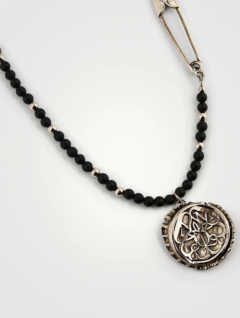 Beads And Seal Bottle Cap Long Necklace