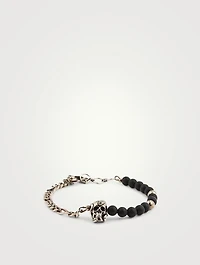 Beads And Skull Chain Bracelet