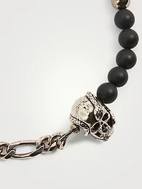 Beads And Skull Chain Bracelet