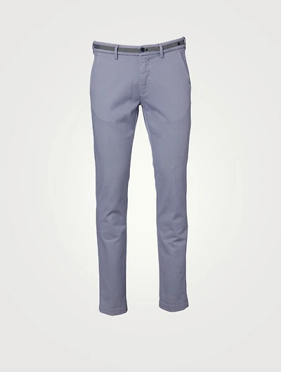 Slim-Fit Pants Micro Print