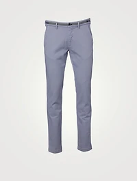Slim-Fit Pants Micro Print