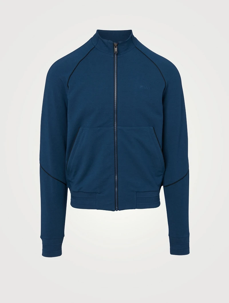 Cotton-Blend Zip Sweatshirt
