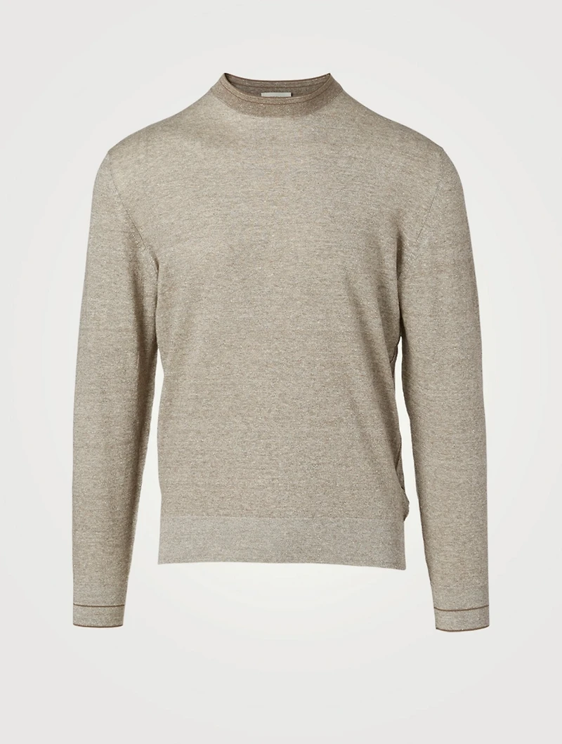 Linen And Cotton Crewneck Top