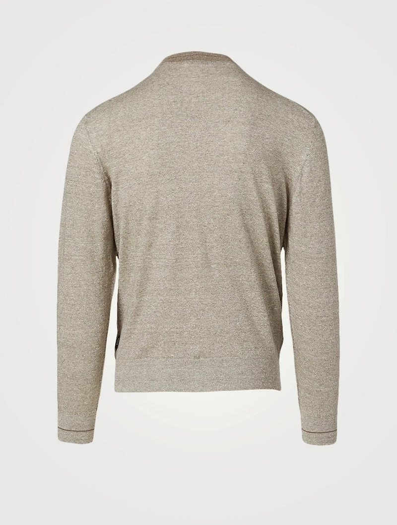 Linen And Cotton Crewneck Top