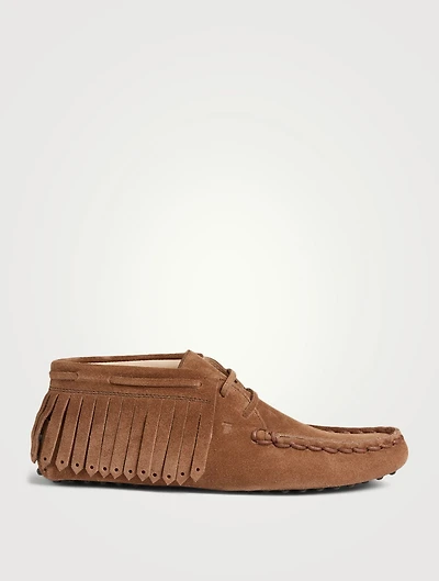Fringe Gommino Suede Moccasins