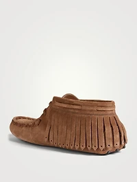 Fringe Gommino Suede Moccasins