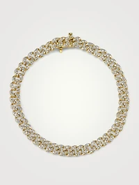Mini 18K Gold Bracelet With Pavé Diamonds