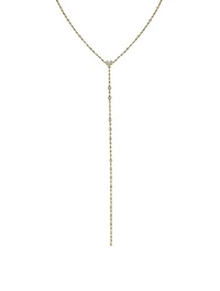 18K Gold Infinity Station Lariat Necklace With Diamonds