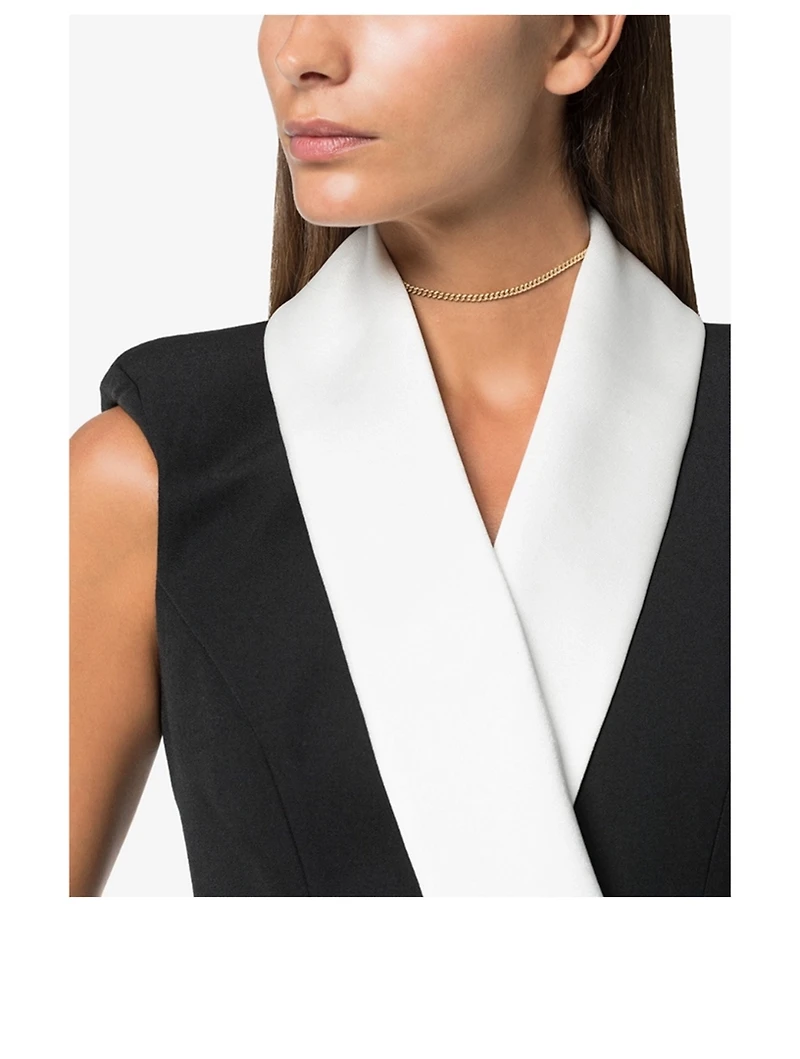 Baby Link 18K Gold Choker Necklace With Pavé Diamonds