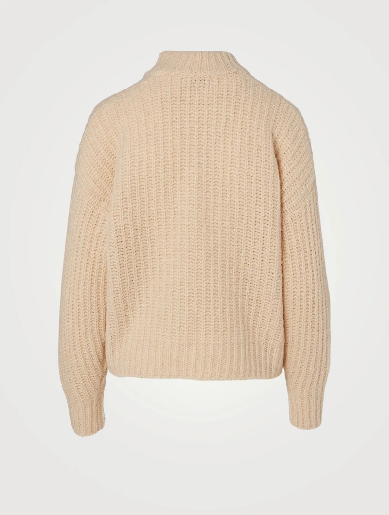 Ribbed Cashmere Mockneck Sweater