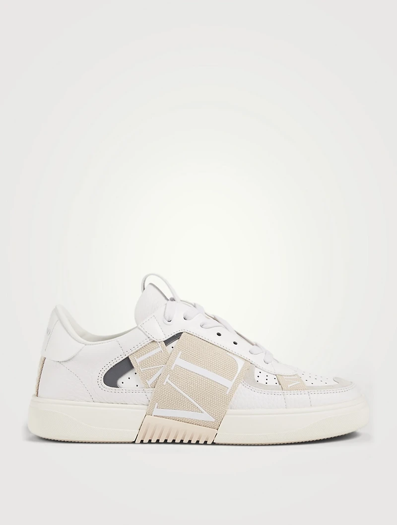VL7N Leather Sneakers With Canvas Bands