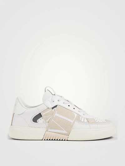VL7N Leather Sneakers With Canvas Bands