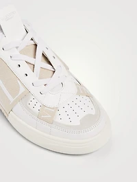 VL7N Leather Sneakers With Canvas Bands