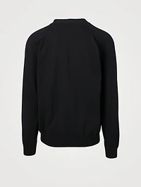 V-Neck Cardigan With Tiger Crest