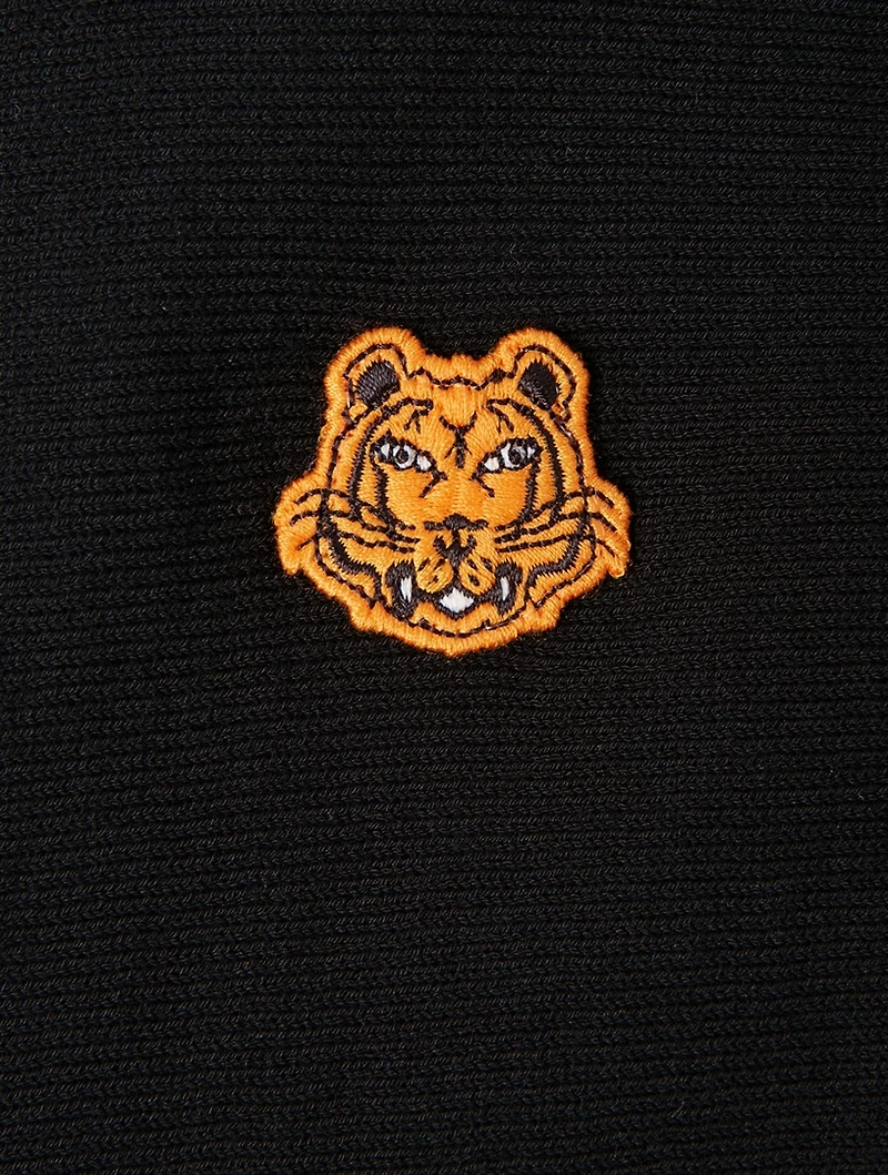V-Neck Cardigan With Tiger Crest