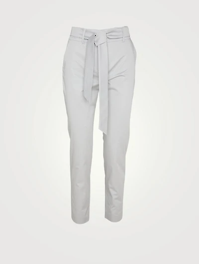 Cotton Stretch Pants With Tie Waist
