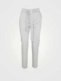Cotton Stretch Pants With Tie Waist