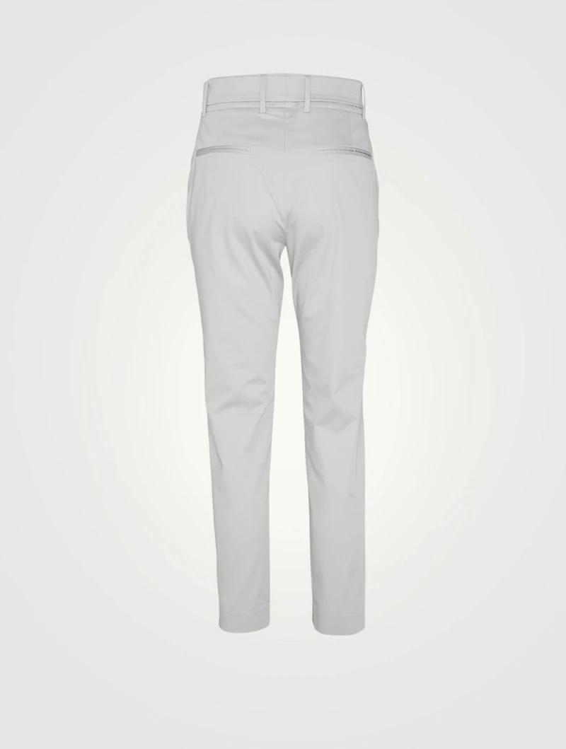 Cotton Stretch Pants With Tie Waist
