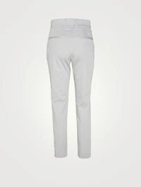 Cotton Stretch Pants With Tie Waist