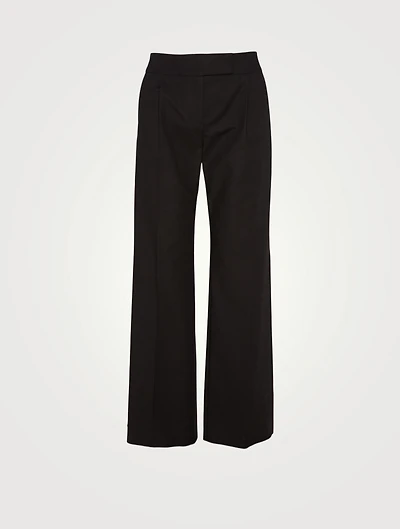 Cotton Stretch Straight-Leg Pants