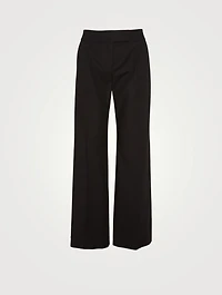 Cotton Stretch Straight-Leg Pants