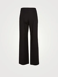 Cotton Stretch Straight-Leg Pants
