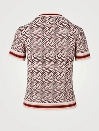 Jacquard Short-Sleeve Sweater
