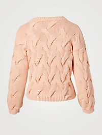 Cotton-Blend Cable-Knit Sweater