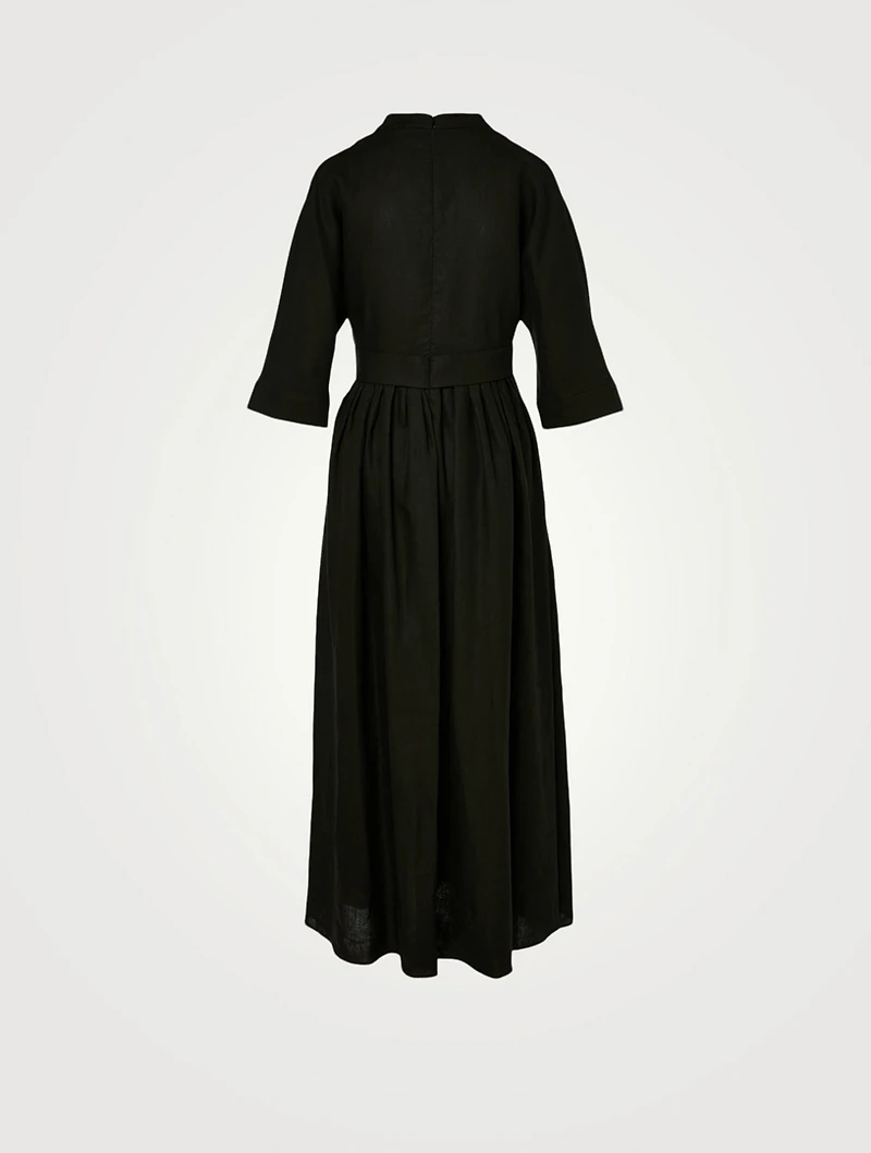 Linen Kaftan Midi Dress