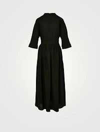 Linen Kaftan Midi Dress