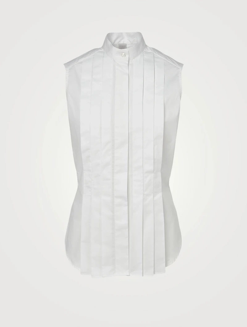 Pleated Sleeveless Shirt