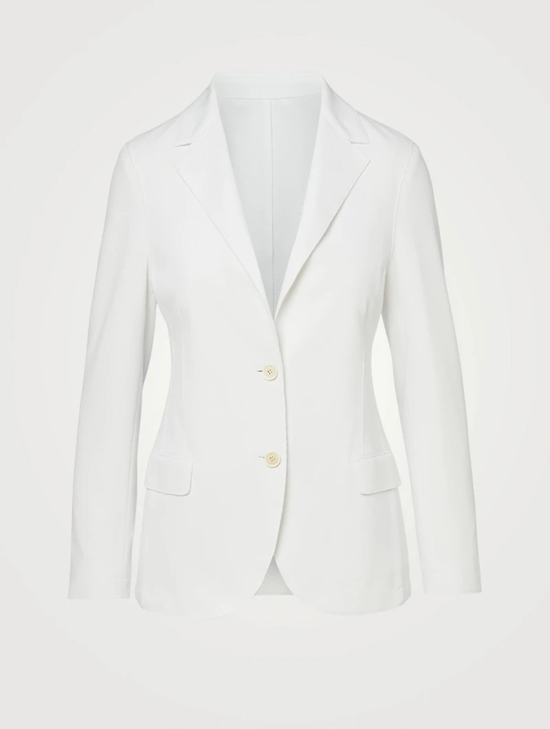 Cotton-Blend Knit Blazer