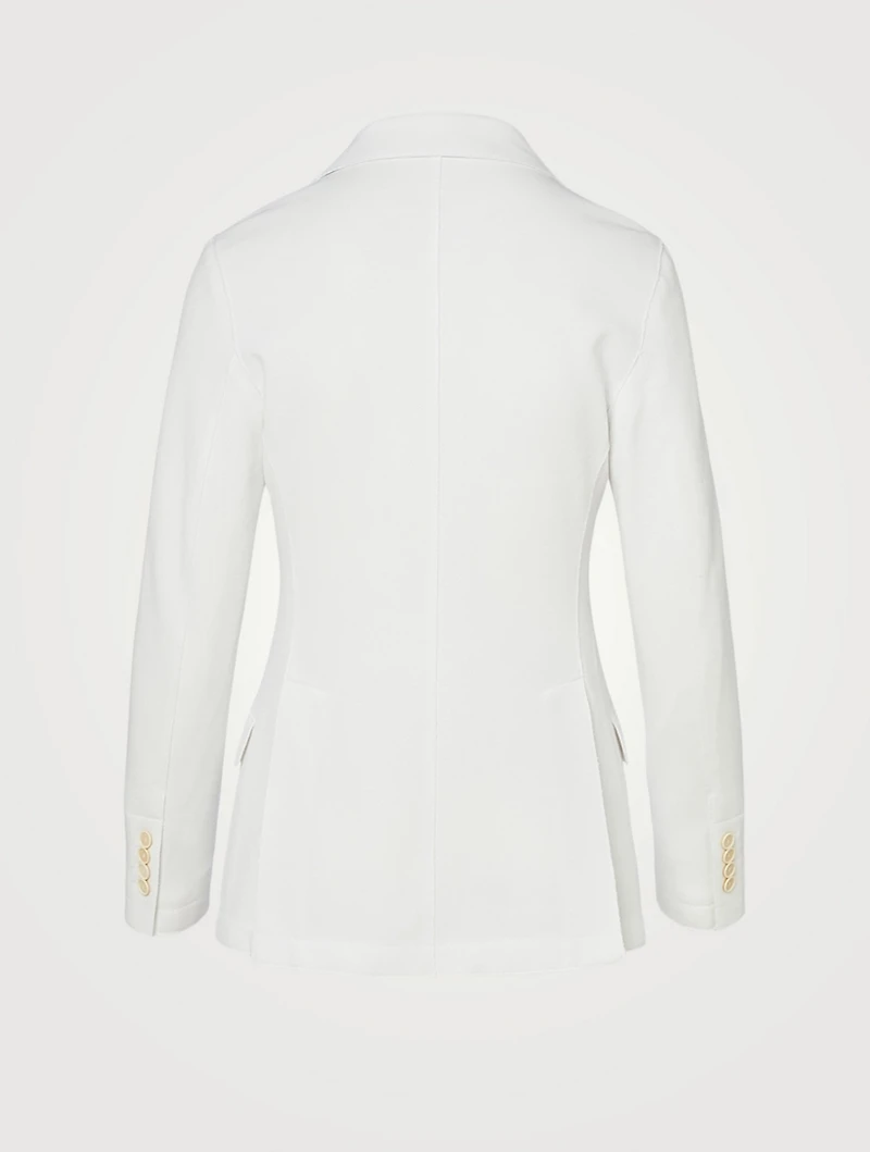 Cotton-Blend Knit Blazer