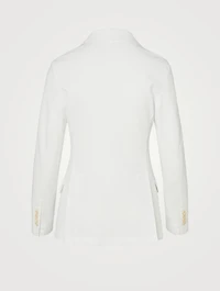 Cotton-Blend Knit Blazer