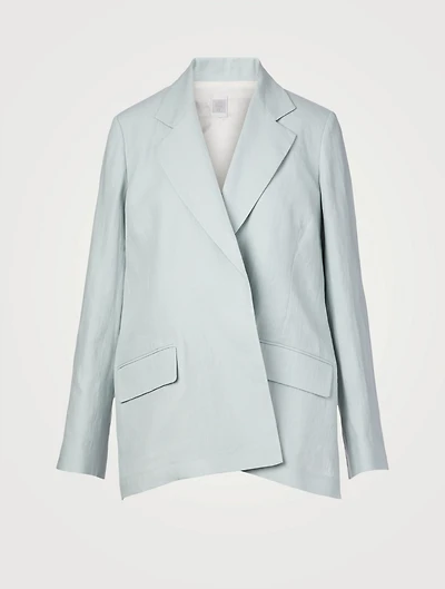 Linen Open-Front Blazer