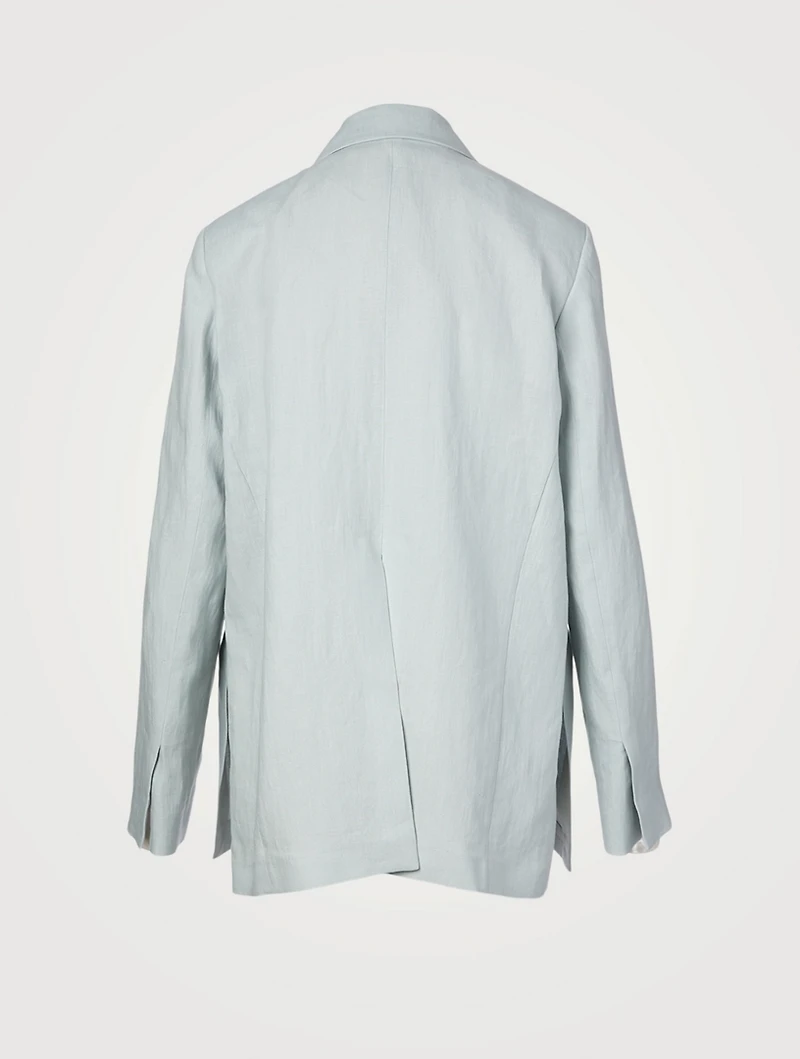 Linen Open-Front Blazer