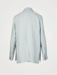 Linen Open-Front Blazer