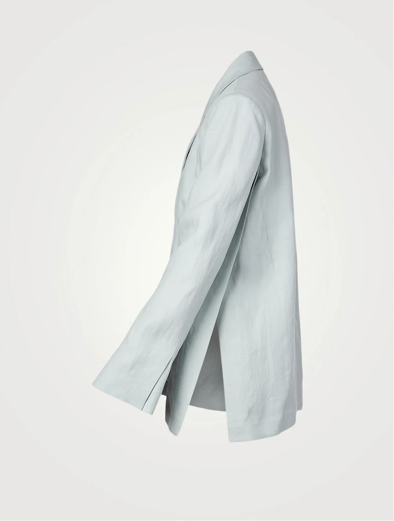 Linen Open-Front Blazer