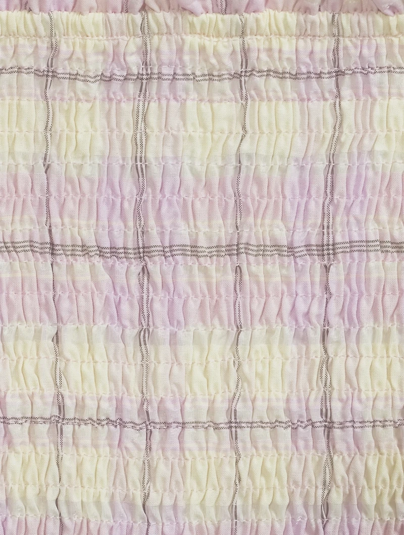 Seersucker Check Smock Top