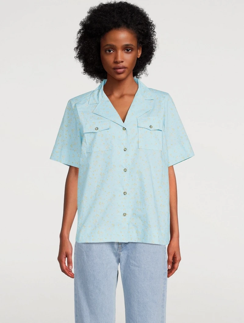 Cotton Poplin Short-Sleeve Shirt