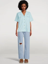 Cotton Poplin Short-Sleeve Shirt
