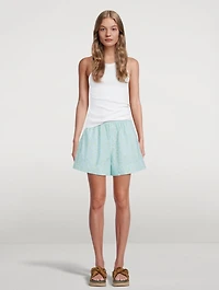 Cotton Poplin Printed Shorts