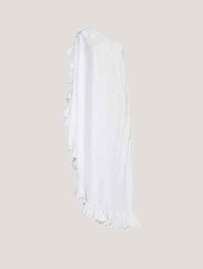 Lotus Linen One-Shoulder Maxi Dress