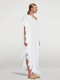 Lotus Linen One-Shoulder Maxi Dress