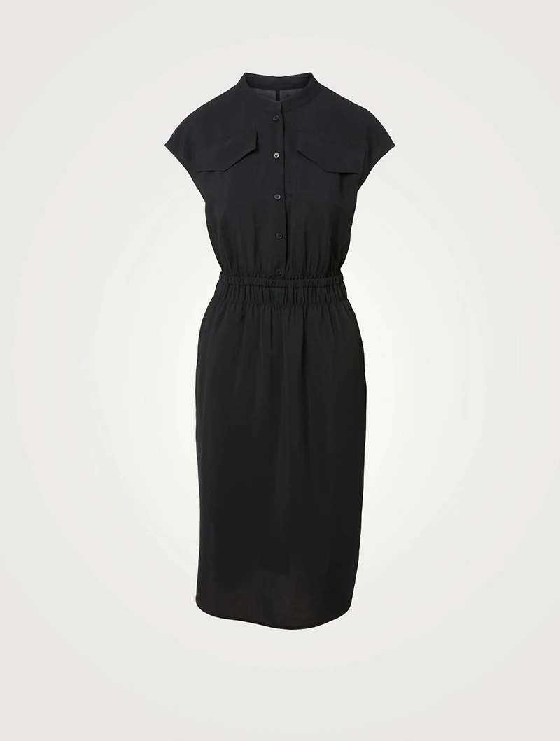 French-Sleeve Midi Dress