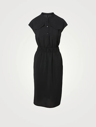 French-Sleeve Midi Dress